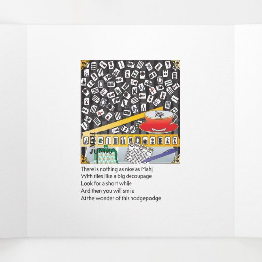 Mah Jongg Limericks 1 Drievoudige Kaart (Binnenkant midden)