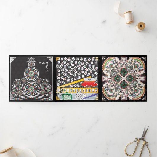 Mah Jongg Limericks 1 Drievoudige Kaart (Buitenkant)