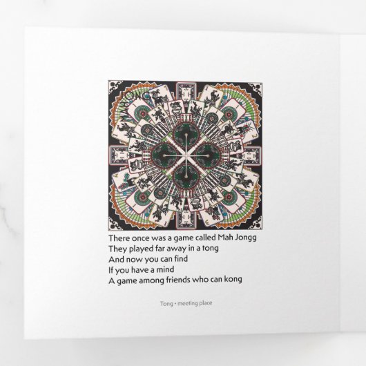 Mah Jongg Limericks 1 Drievoudige Kaart (Binnenzijde eerst)