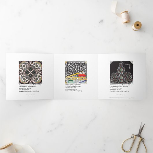 Mah Jongg Limericks 1 Drievoudige Kaart (Binnen)