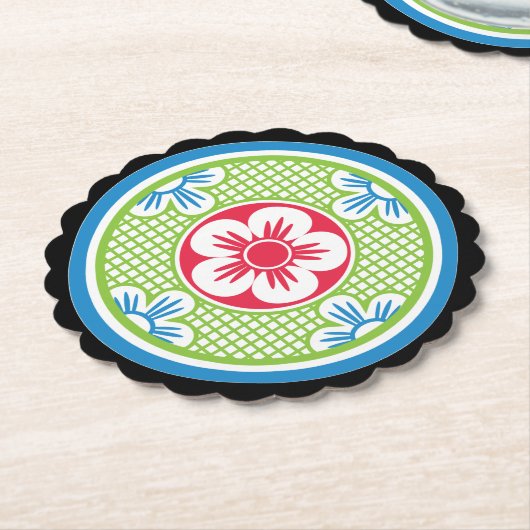 Mah Jongg Logo 2 Onderzetter (Gekanteld)