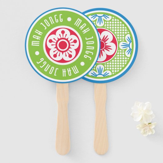 Mah Jongg Logo Fans Handwaaier (Voorkant en achterkant)