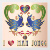 Mah Jongg Love Window Cling Raamsticker (Vel)