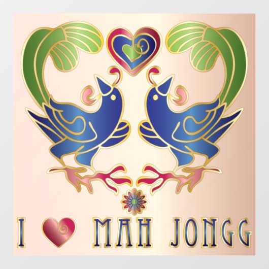 Mah Jongg Love Window Cling Raamsticker (Vel)