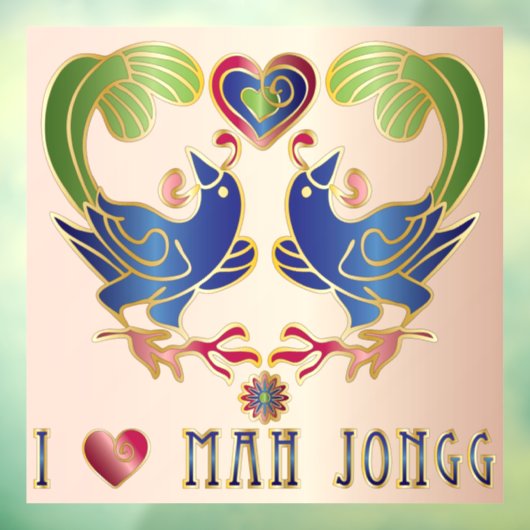 Mah Jongg Love Window Cling Raamsticker (Vel 3)