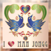 Mah Jongg Love Window Cling Raamsticker (Vel 2)