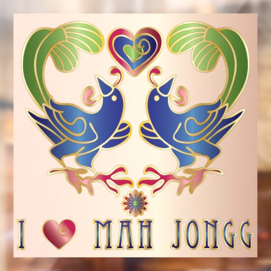 Mah Jongg Love Window Cling Raamsticker (Vel 2)