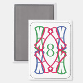 Mah Jongg Lucky 8 Magnet (Voorkant / Achterkant)