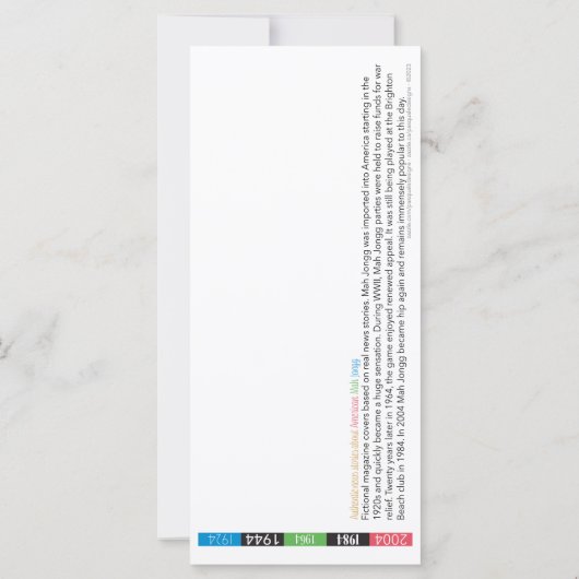 Mah Jongg Magazines Flat Kaart (Achterkant)