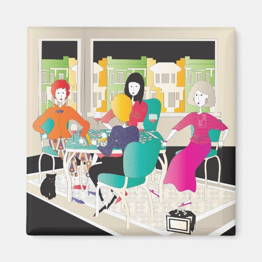 Mah Jongg Mahj Night2 Magneet (Voorkant)