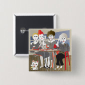 Mah Jongg MAHJ! Vierkante Button 5,1 Cm (Voorkant /achterkant)