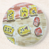 Mah Jongg (mahjong) Sandstone Onderzetter (Voorkant)