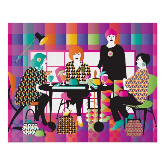 Mah Jongg Memphis Style Poster (Voorkant)