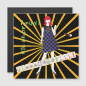 Mah Jongg Mic Drop Magnet Kaart Magnetische Uitnodiging (Voorkant / Achterkant)