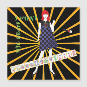 Mah Jongg Mic Drop Magnet Kaart Magnetische Uitnodiging