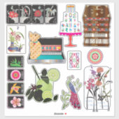 Mah Jongg Mix03 Vinyl Stickers (Vel)