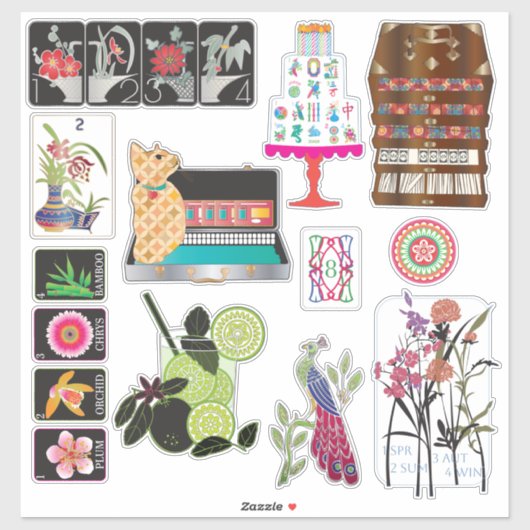 Mah Jongg Mix03 Vinyl Stickers (Vel)