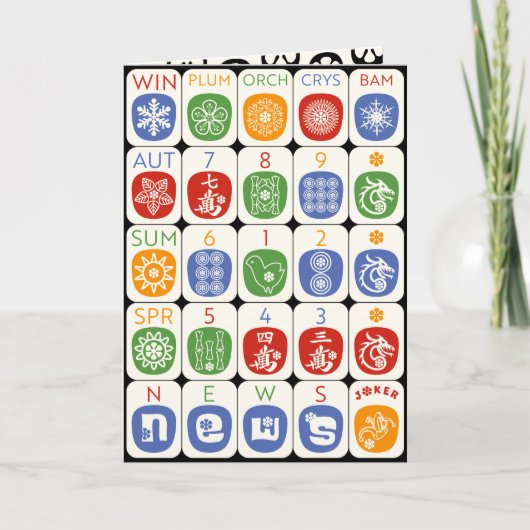 Mah Jongg Modern Card Kaart (Voorkant)