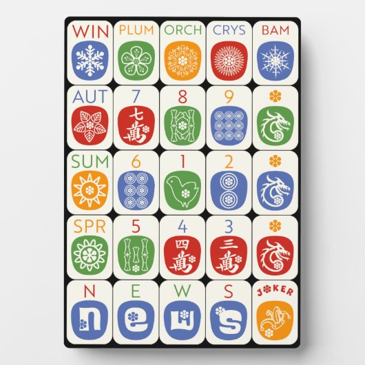 Mah Jongg Modern Plaque Fotoplaat (voorkant)