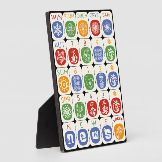 Mah Jongg Modern Plaque Fotoplaat (Zijkant)