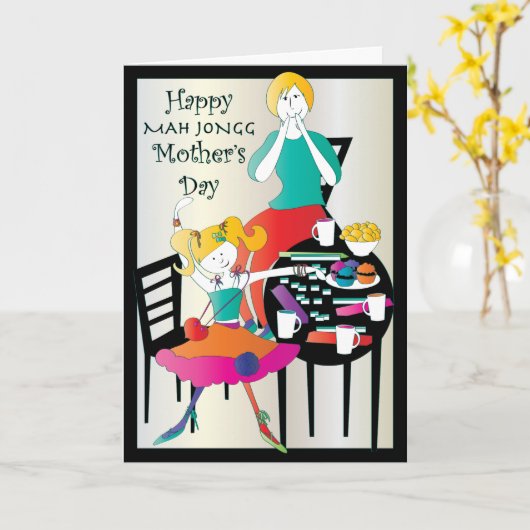 Mah Jongg Moederdag 2 Kaart (Gele Bloem)