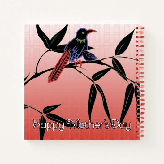 Mah Jongg Moederdag Vogelpapier Notitieboek (Achterkant)