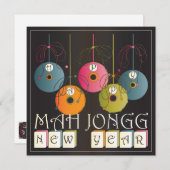 Mah Jongg New Years Feestdagenkaart (Voorkant / Achterkant)