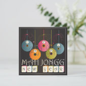 Mah Jongg New Years Feestdagenkaart (Staand voorkant)