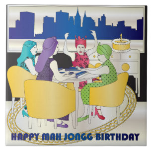 Mah Jongg New York Verjaardag Tegel Tegeltje
