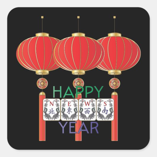 Mah Jongg Nieuws Vakantie Stickers (Voorkant)