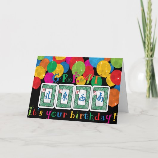 Mah Jongg NIEUWS Verjaardag Kaart (Voorkant)