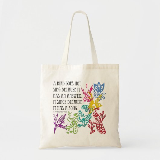 Mah Jongg One Bams Birds/Proverb Bag Tote Bag (Voorkant)