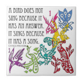 Mah Jongg One Bams Birds/Proverb Tile Tegeltje (Voorkant)