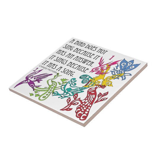 Mah Jongg One Bams Birds/Proverb Tile Tegeltje (Zijkant)