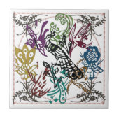 Mah Jongg One Bams Birds Tile Tegeltje (Voorkant)