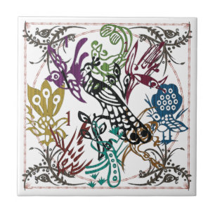 Mah Jongg One Bams Birds Tile Tegeltje