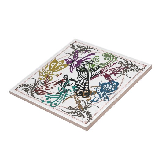 Mah Jongg One Bams Birds Tile Tegeltje (Zijkant)