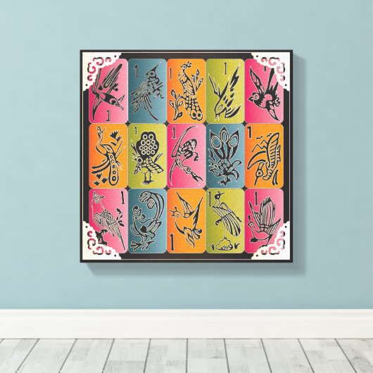 Mah Jongg One Bams Canvas Afdruk (Insitu (Houten vloer))