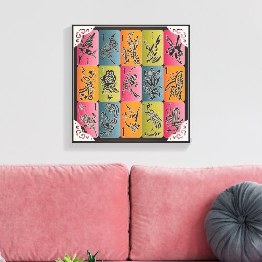 Mah Jongg One Bams Canvas Afdruk (Insitu (Woonkamer))