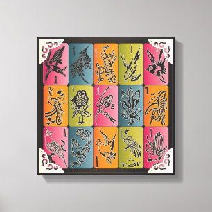 Mah Jongg One Bams Canvas Afdruk