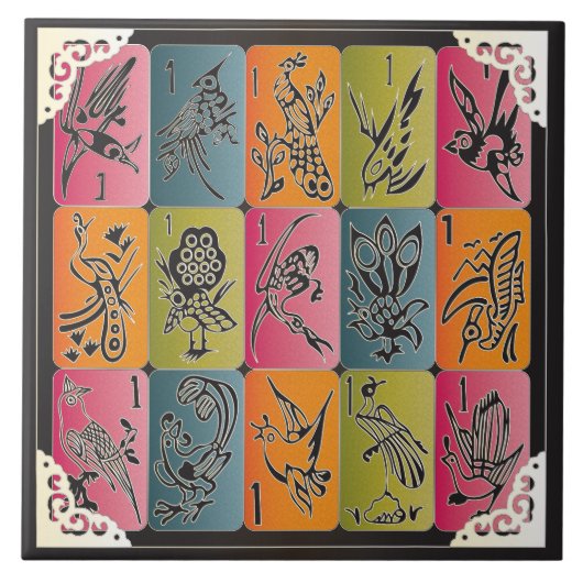 Mah Jongg One Bams Tegeltje (Voorkant)