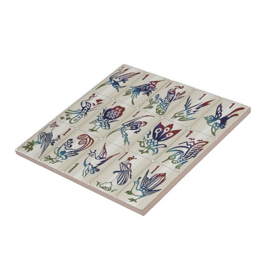 Mah Jongg One Bams Tile Tegeltje (Zijkant)