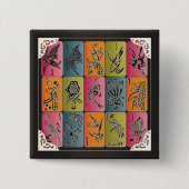 Mah Jongg One Bams Vierkante Button 5,1 Cm (Voorkant)