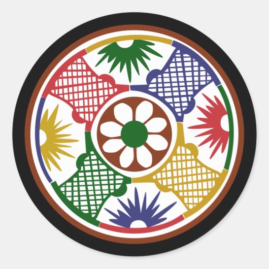 Mah Jongg One Circle Ronde Sticker (Voorkant)