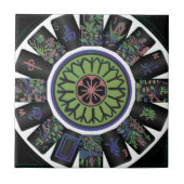 Mah Jongg One Dot Black Tile Tegeltje (Voorkant)