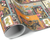 Mah Jongg Oranje Table Cadeaupapier (Rol Hoek)