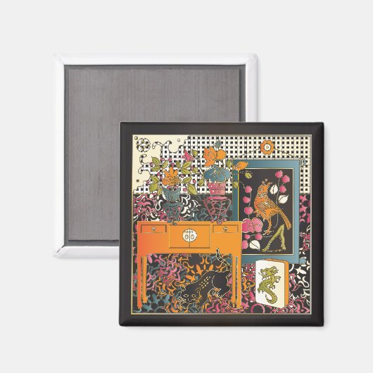 Mah Jongg Oranje Table Magneet (Voorkant / Achterkant)