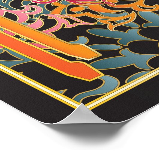 Mah Jongg Oranje Table Poster (Hoek)