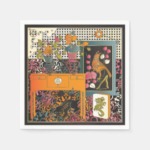 Mah Jongg Oranje Table Servetten