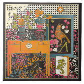 Mah Jongg Oranje Table Tegeltje (Voorkant)